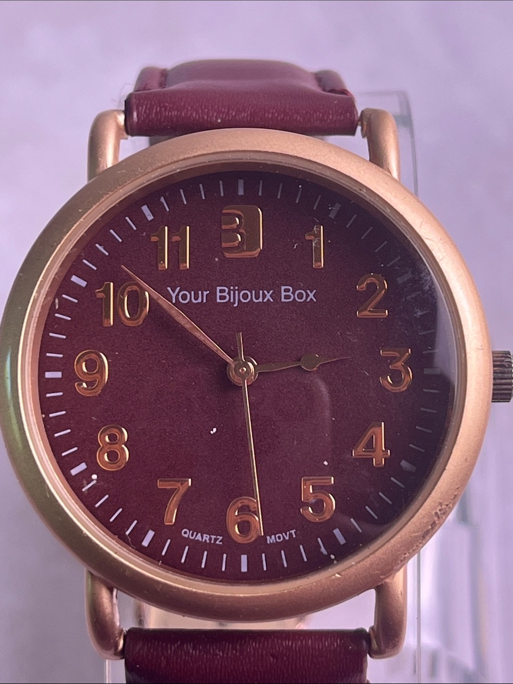 Your Bijoux Box Burgundy Dial Watch 35mm